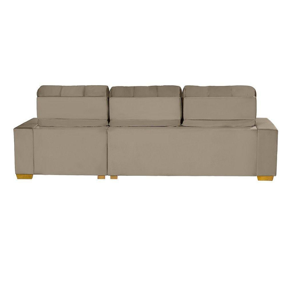 Miniatura Sofá Modular 6 Lugares Retrátil E Reclinável 3.05M Bege