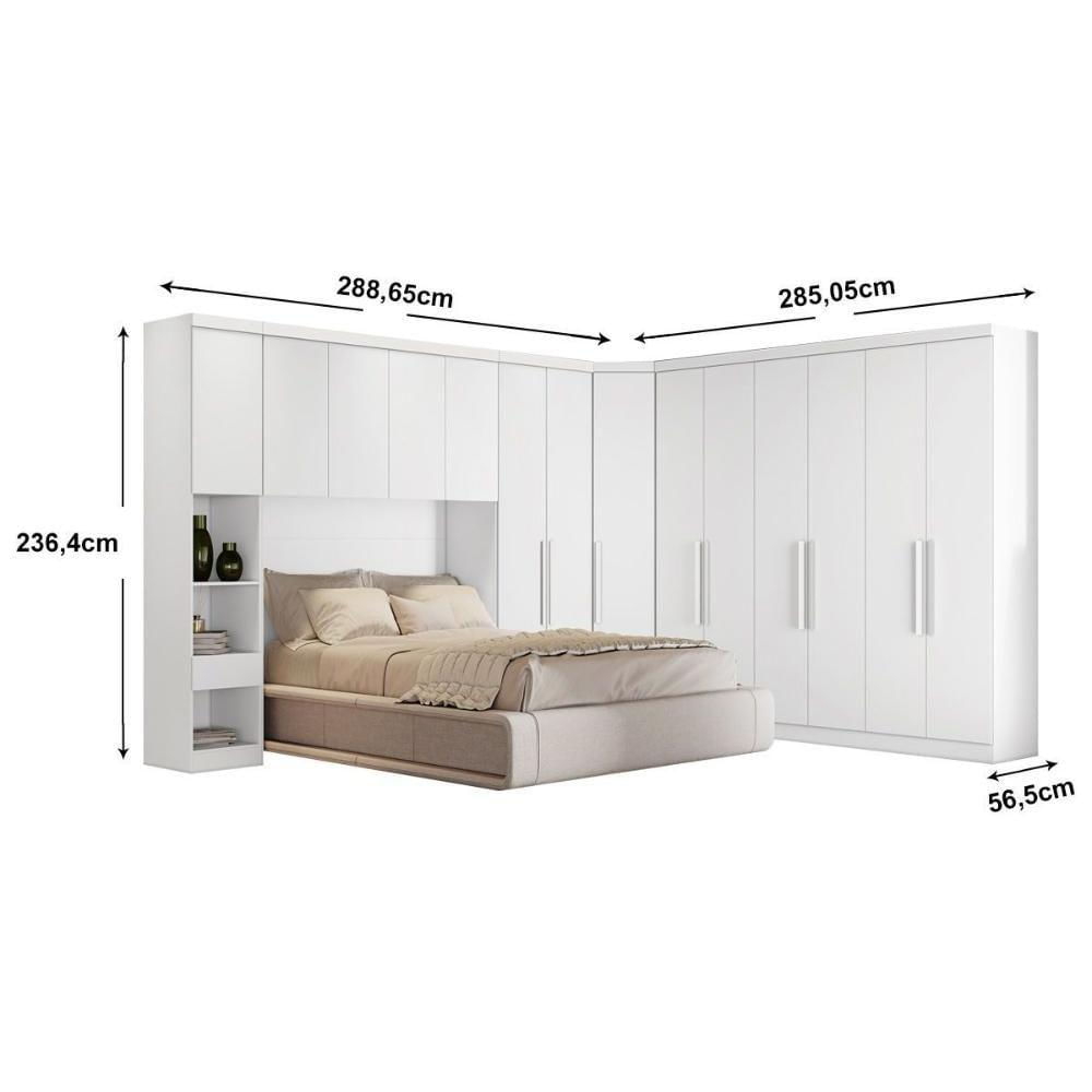 Quarto Modulado Bari Rizon 5 Peças Qc203 Cumaru