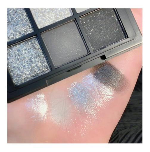 Miniatura Paleta Sombras 9 Tons Black Matte Brilho Maquiagem - Preto