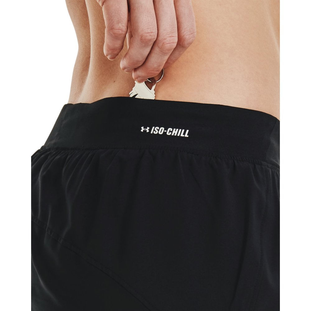 Miniatura Shorts de Corrida Feminino Under Armour IsoChill Run 2N1 Preto - G