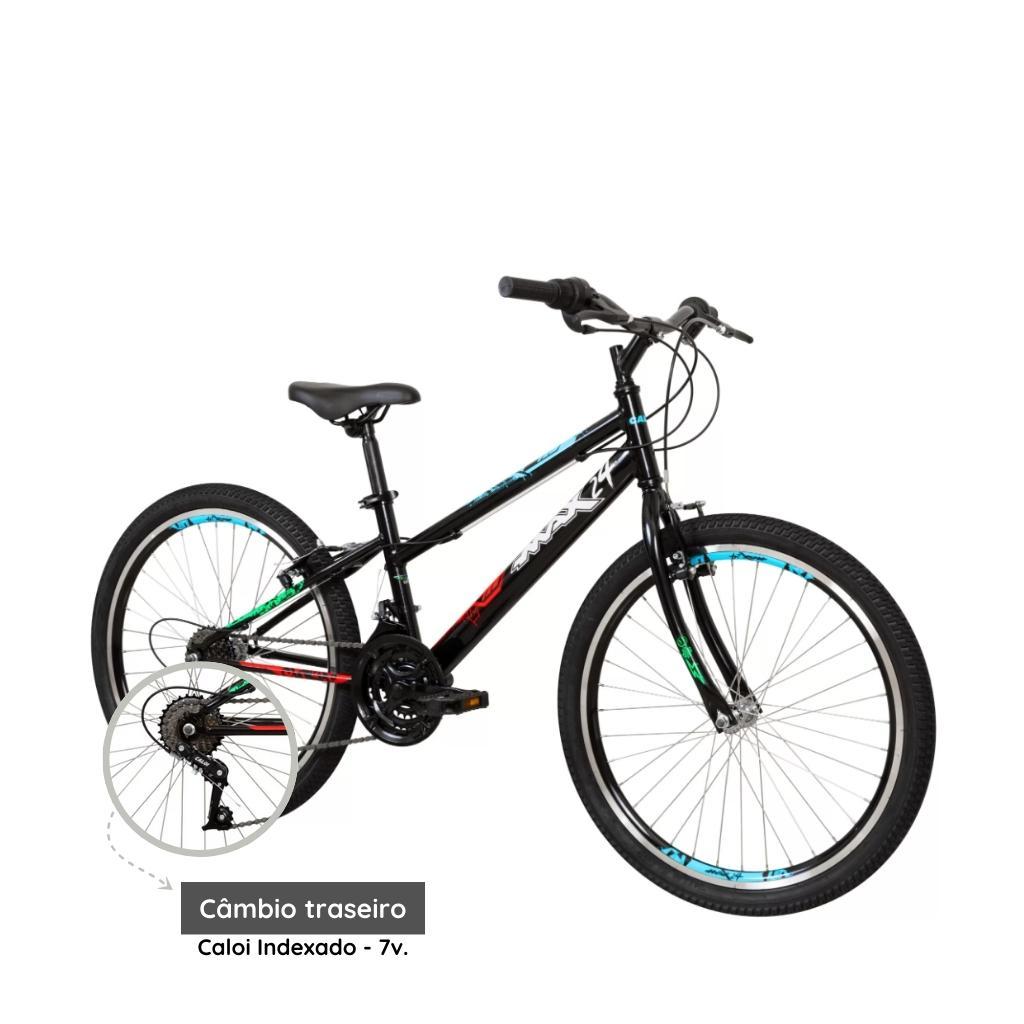 Miniatura Bicicleta Caloi Max R24 21V Preto Aro 24