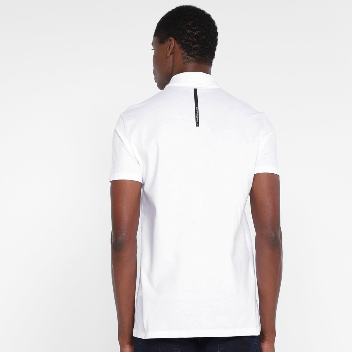 Miniatura Camisa Polo Calvin Klein Omega Masculina Branco - EGG