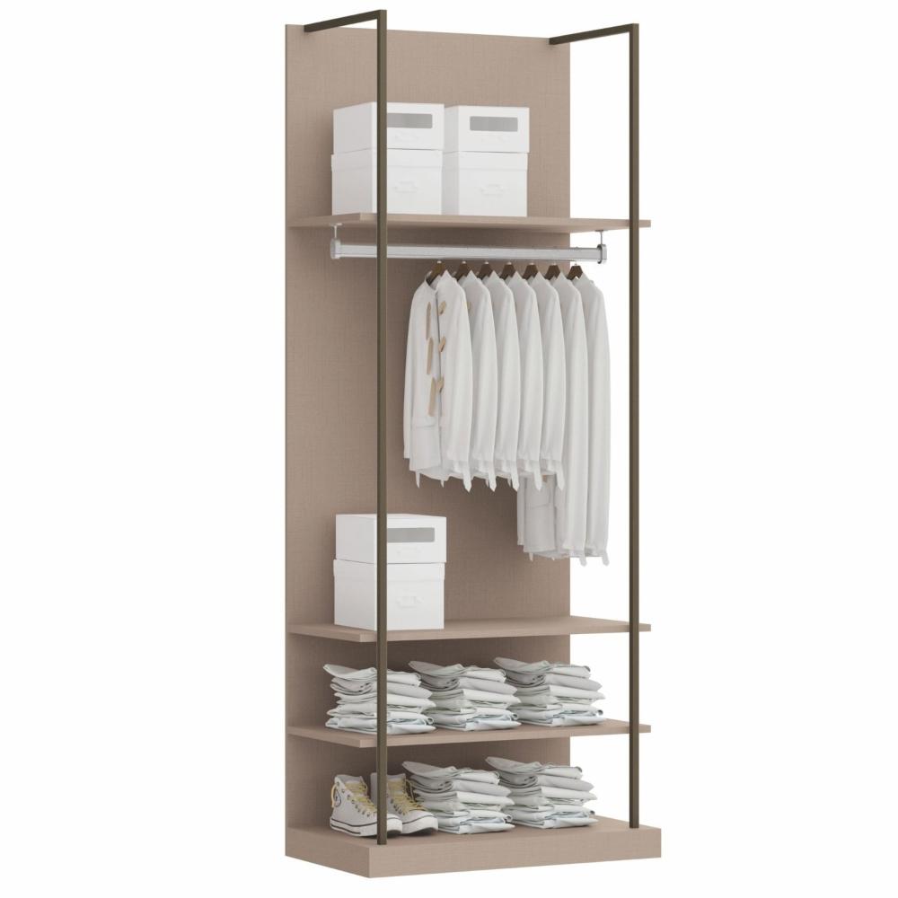 Miniatura Módulo Prateleiras e Cabideiro Guarda Roupa Closet Modulado Smart Tube Duna