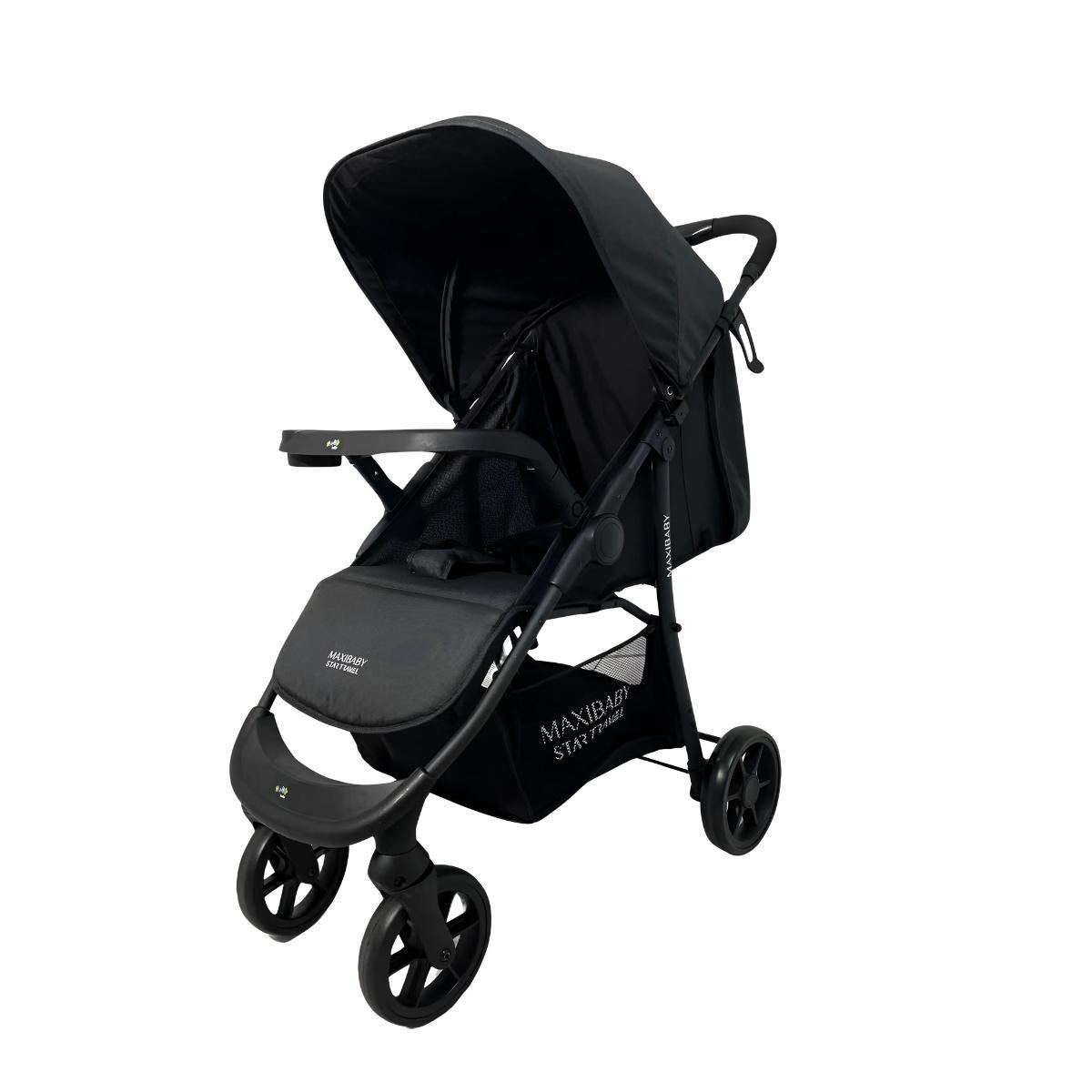 Carrinho Bebê Passeio Vira Berço Startravel Preto Maxi Baby