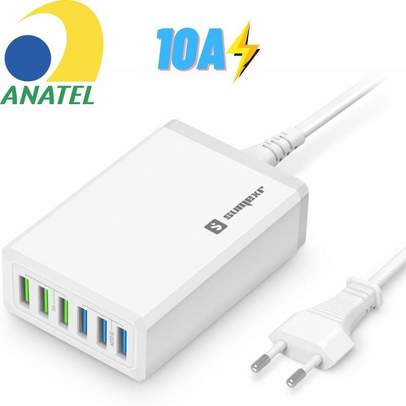 Miniatura Carregador Tomada Sumexr Hub 6X Usb 10A 1,5M - Branco