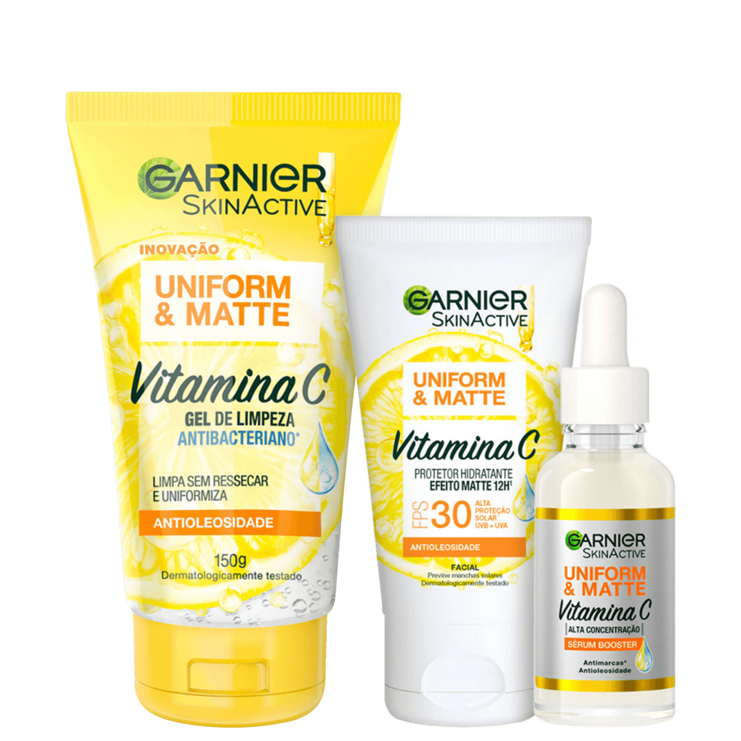 Miniatura Kit Garnier Uniform and Matte Vitamina C Trio (3 Produtos)