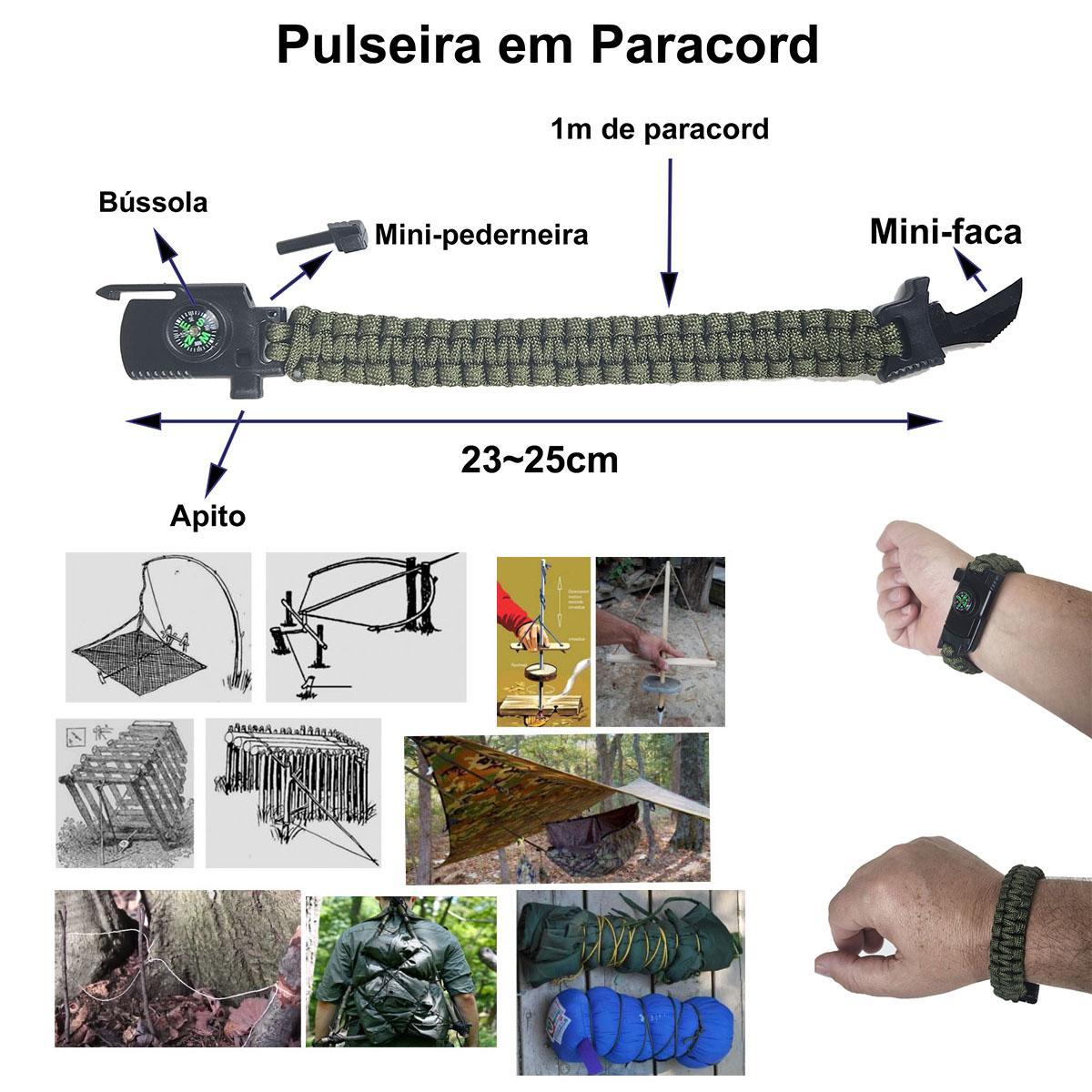 Kit De Sobrevivência Emergência Trilha Pesca Camping Bússola