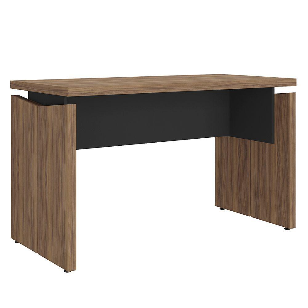 Miniatura Mesa Para Escritório Home Office 125cm Corp A06 Nogal/preto - Mpozenato