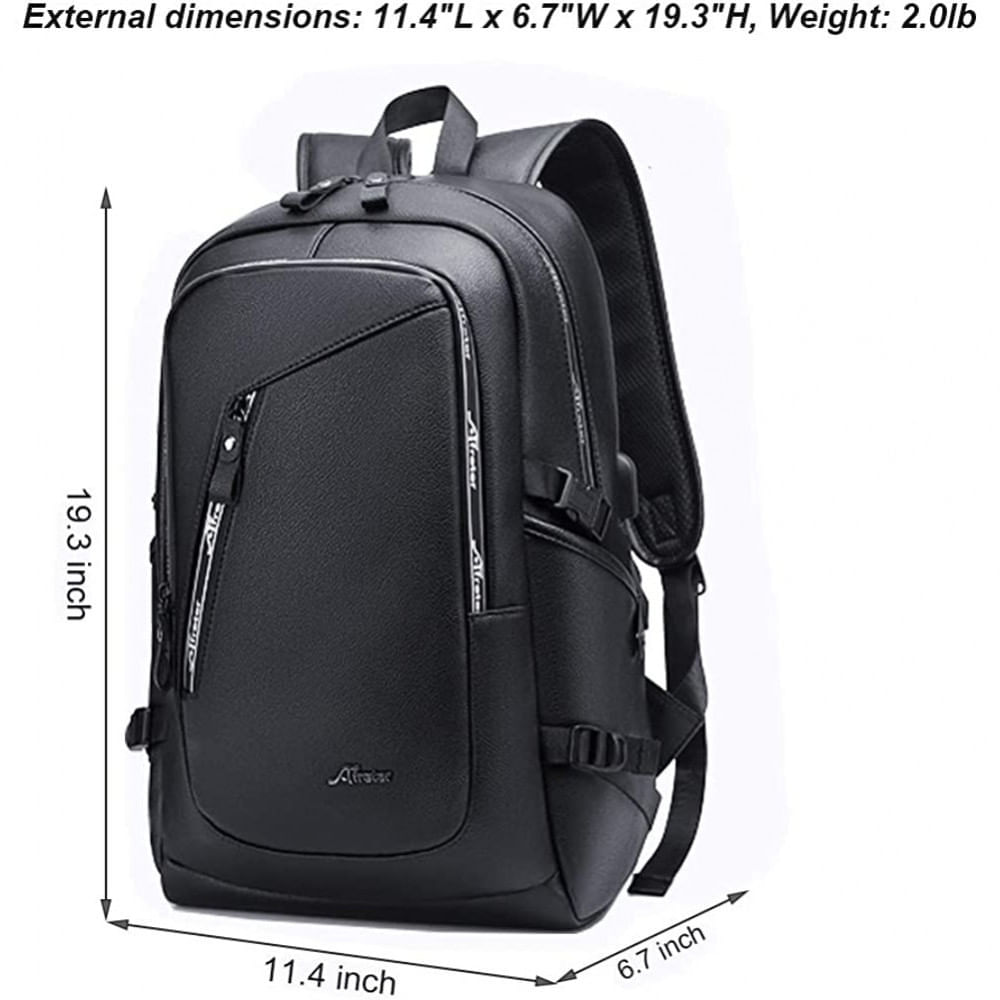 Miniatura DYJ Mochila Unissex de Couro Sintético para Laptop 40 cm Marrom