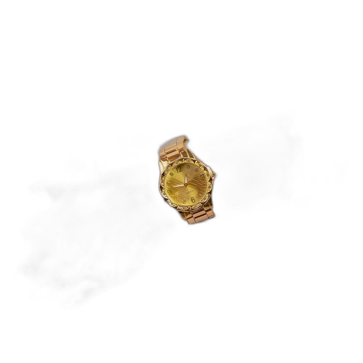 Miniatura Relógio Feminino Dourado Quartz Para Jovens