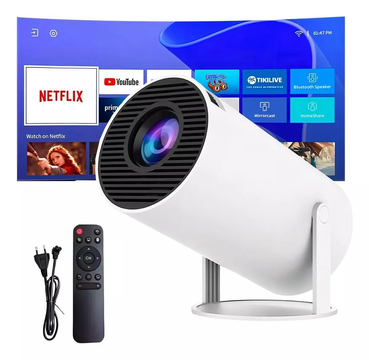 Miniatura Mini Projetor Android 11 Smart Hy300 4K Portátil Tv Celular