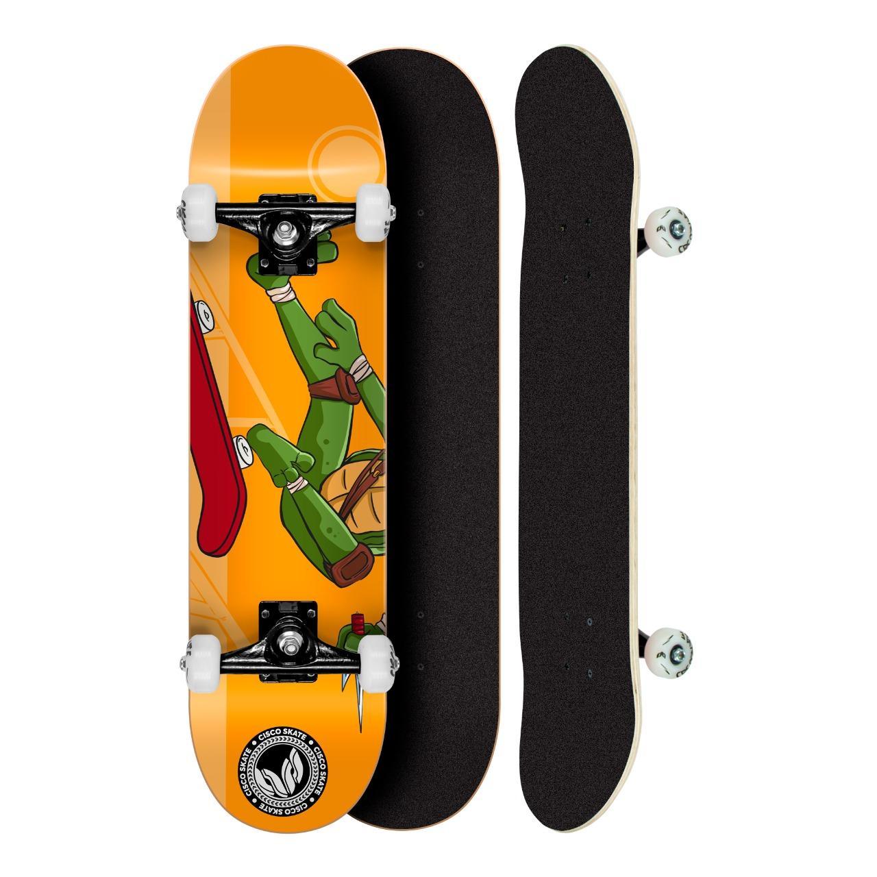 Miniatura Skate Montado Semi Profissional Cisco Ninja 8.0 Laranja