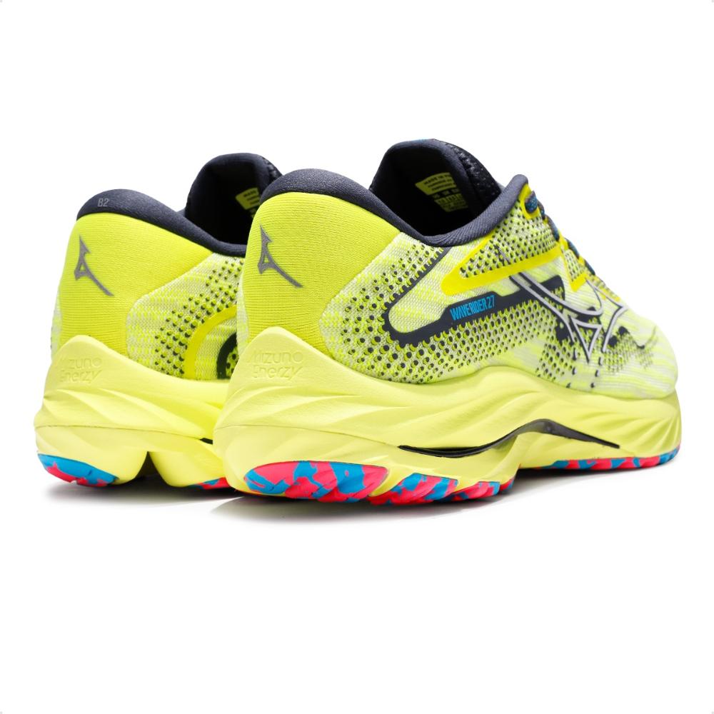 Miniatura Tênis Mizuno Wave Rider 27 Masculino Amarelo / Chumbo - 38