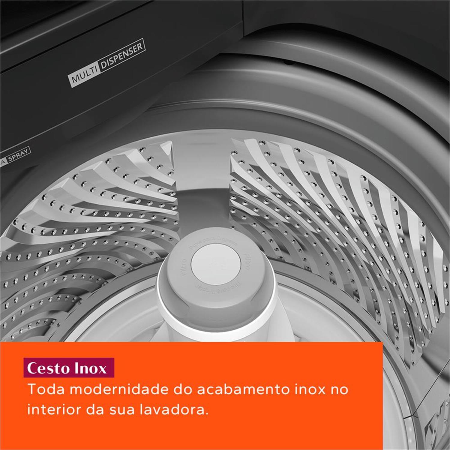 Máquina de Lavar Brastemp 15kg Cinza - BWT15A9 110V
