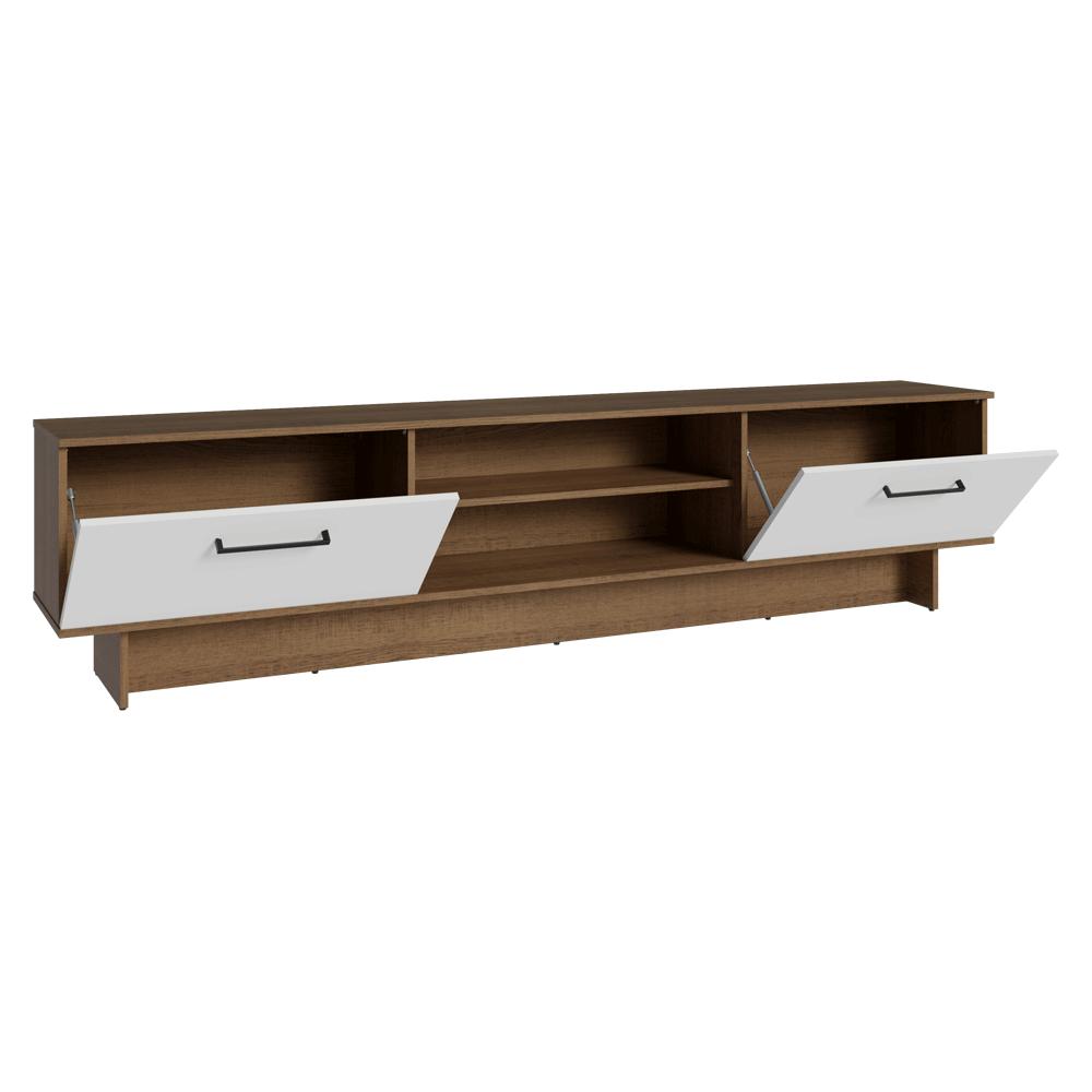 Rack para TV até 80 Polegadas 218 cm 2 Portas Rustic/Branco Agata Madesa
