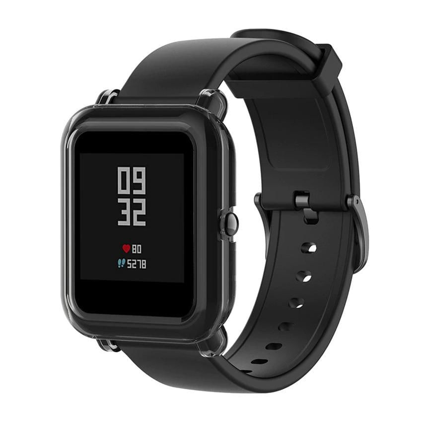 Miniatura Protetor Case Tpu Preto Transprente Para Xiaomi Amazfit Bip