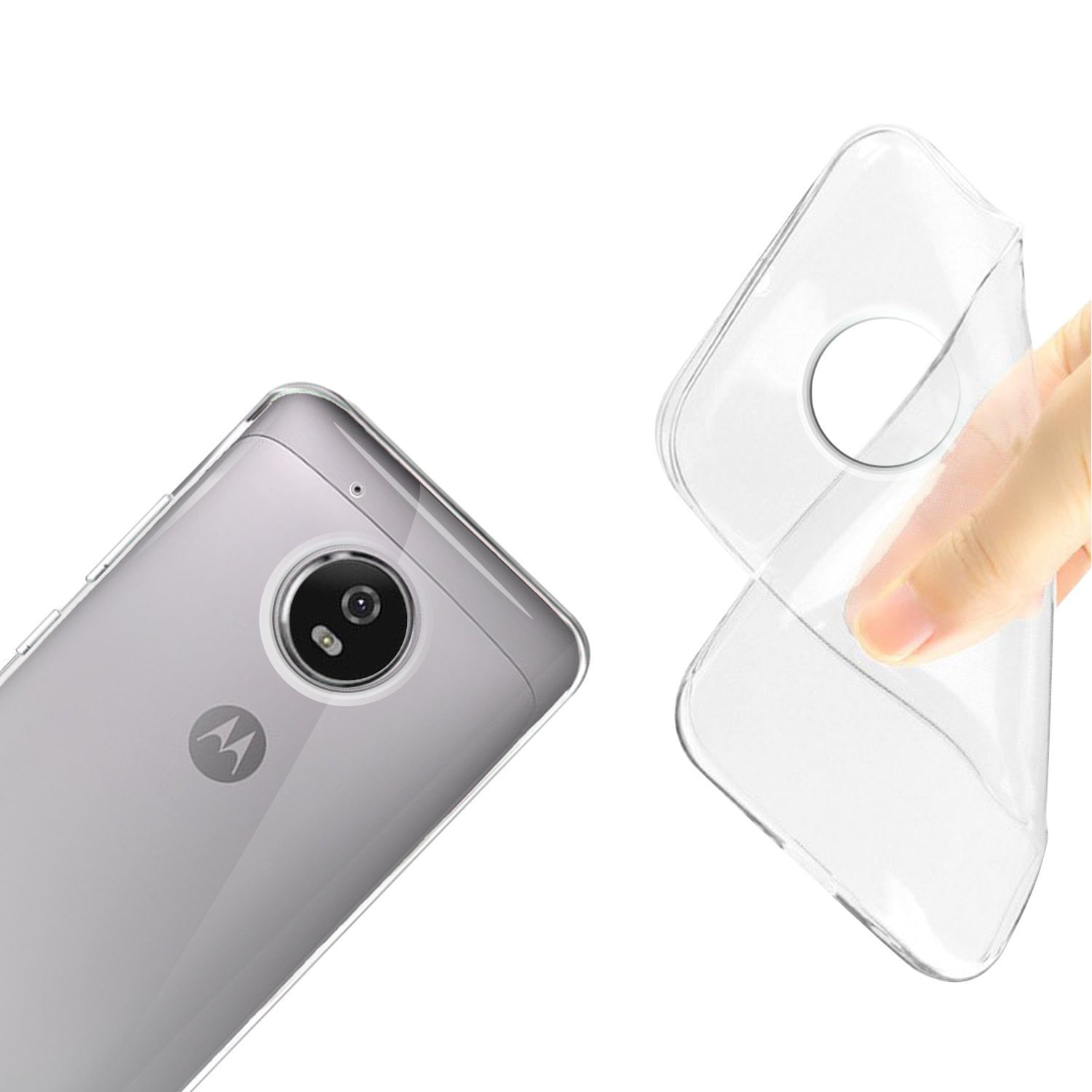 Miniatura Kit Capa Transparente Moto G5 Plus Xt1683 + Película Vidro