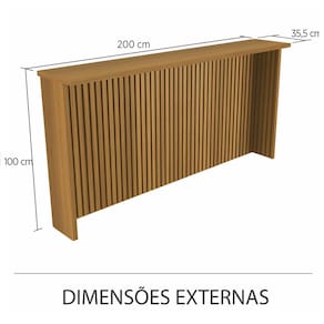 Painel de Ilha Nesher em MDF 15mm - 200cm de largura – Nature