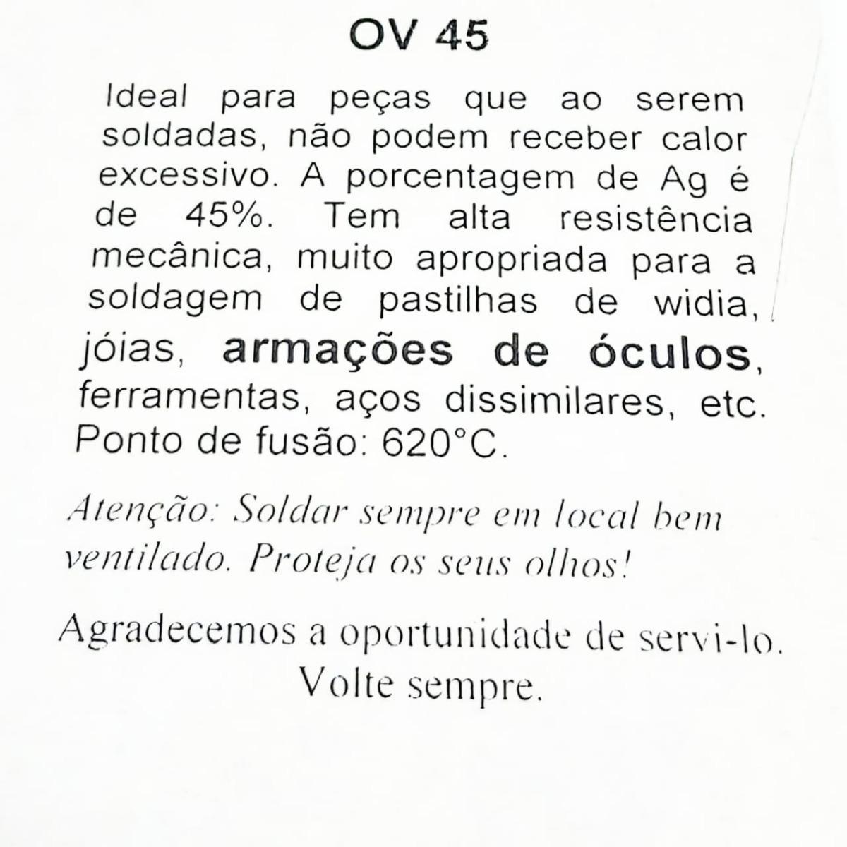 Miniatura Solda Prata OV 45% p/ Óculos Bijuteria 20g - 2x10g