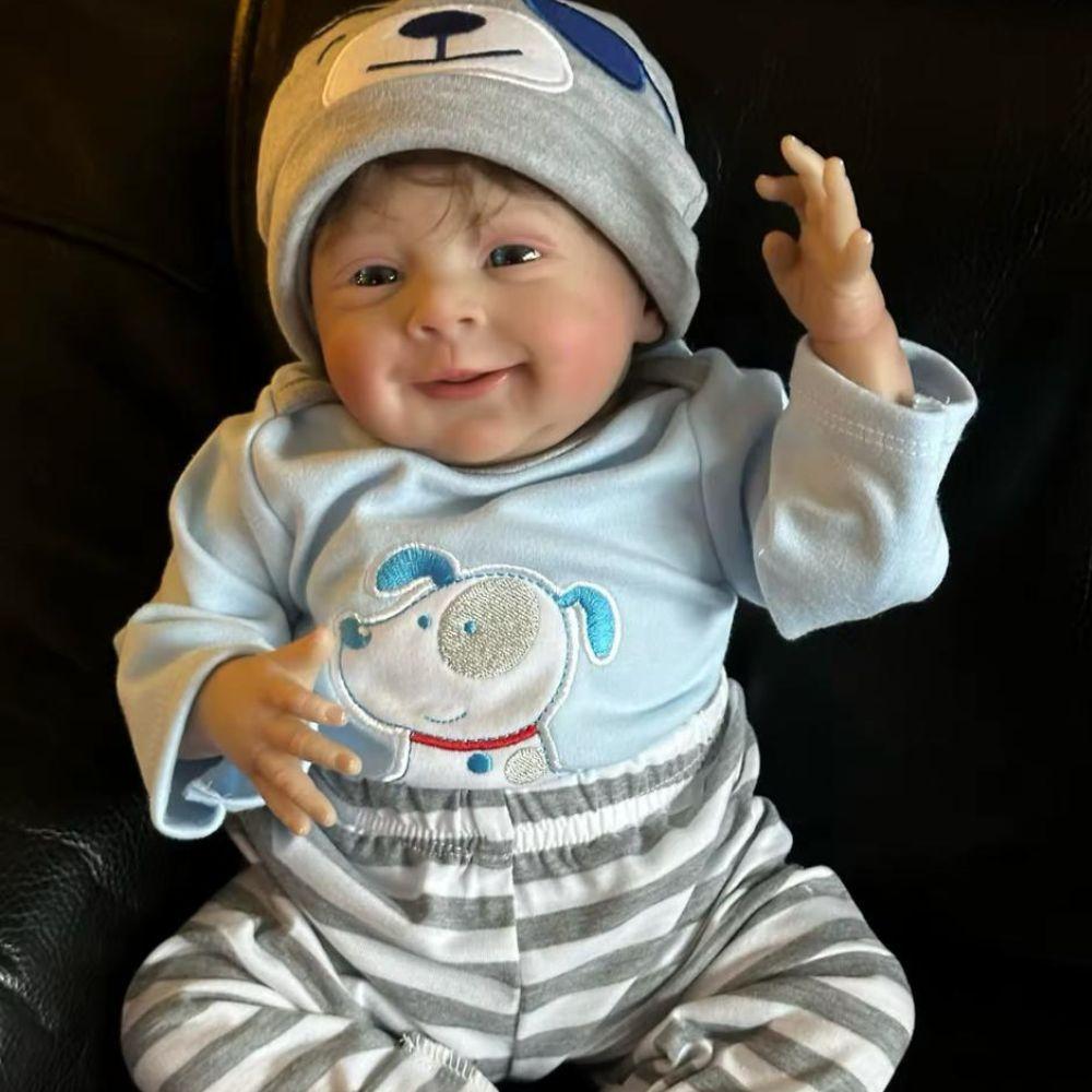 Miniatura Bebê Reborn Menino Realista Artesanal Cabelo Implantado Fio A Fio