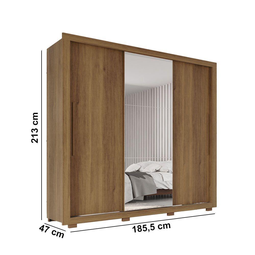 Miniatura Guarda Roupa Panamá 3 Portas Espelho Central Salleto Cinamomo
