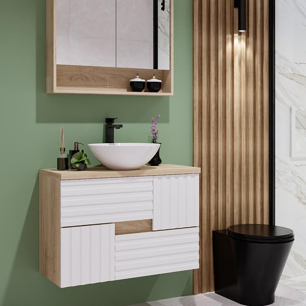 Miniatura Gabinete para Banheiro 80cm Bruna Darabas Agardi Branco