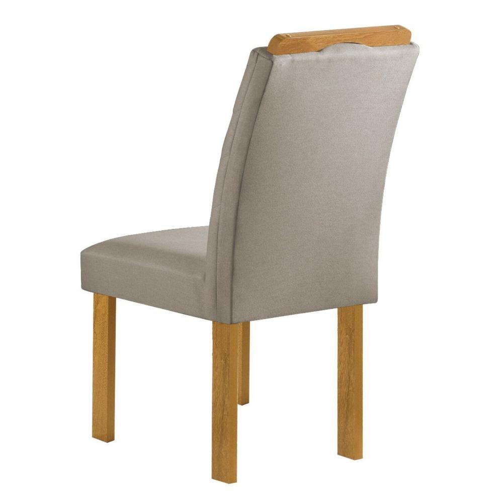 Conjunto Mesa Melina 170cm X 90cm com 6 Cadeiras Carolina Tampo Smart Plus com Vidro Cinamomo/Off White/Bege Claro