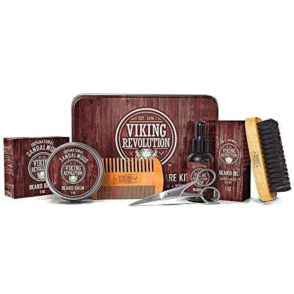 Miniatura Revolução Viking Kit para Barba Profissional Portátil com Ce ra e Pente 5 Itens