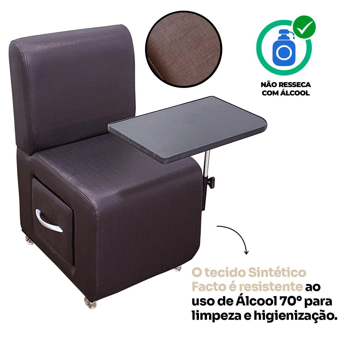 Miniatura Cadeira Cirandinha Manicure Com Gavetão Rodas Gel E Apoio