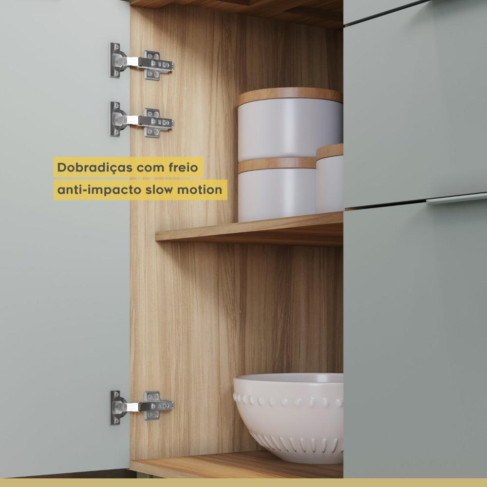 Cozinha 5 Peças 100% MDF Marquesa Nature/Verde
