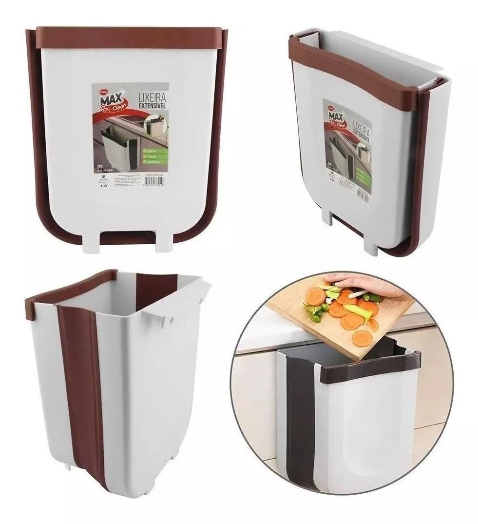 Miniatura Lixeira Extensível Retrátil Dobrável Porta Gaveta Cozinha