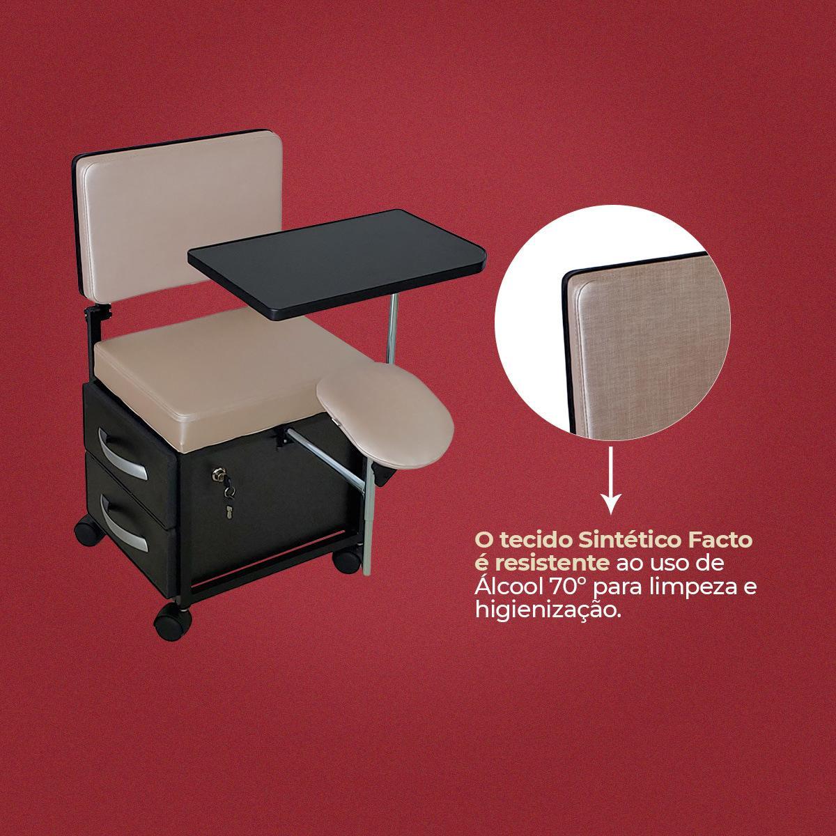 Cirandinha Manicure Pedicure Evolux Rosê Com Gaveta Preta
