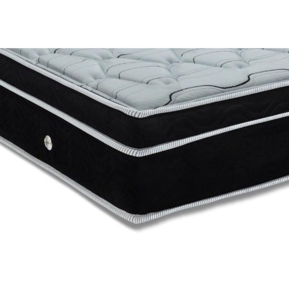 Miniatura Cama Box Solteiro: Colchão Molas Superpocket Ensacadas Ortobom Elegant + Base Crc Suede Black (88x188)