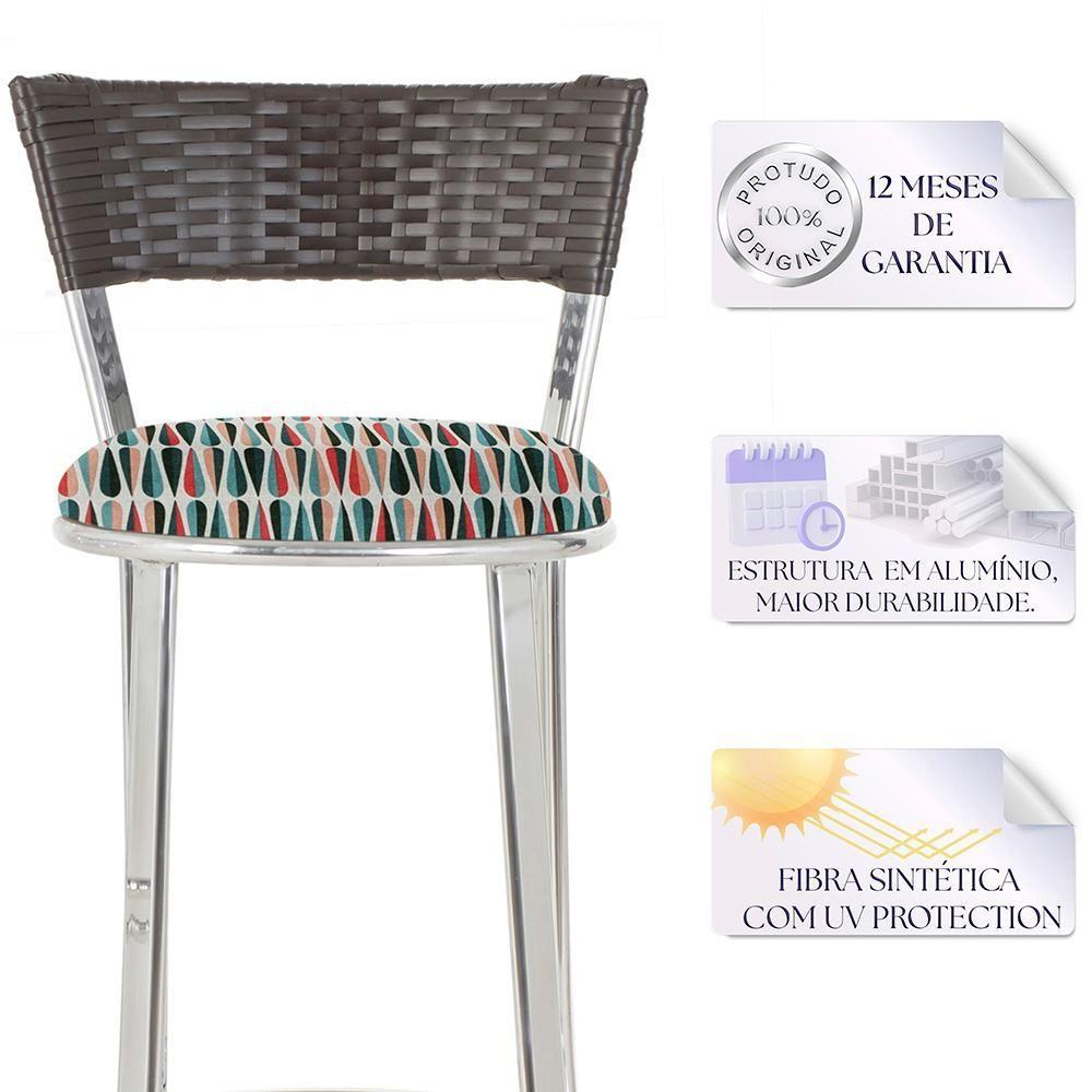 Miniatura Conjunto Com 2 Banquetas Em Alumínio, Fibra Sintética E Impermeável Tc Tabaco Z37