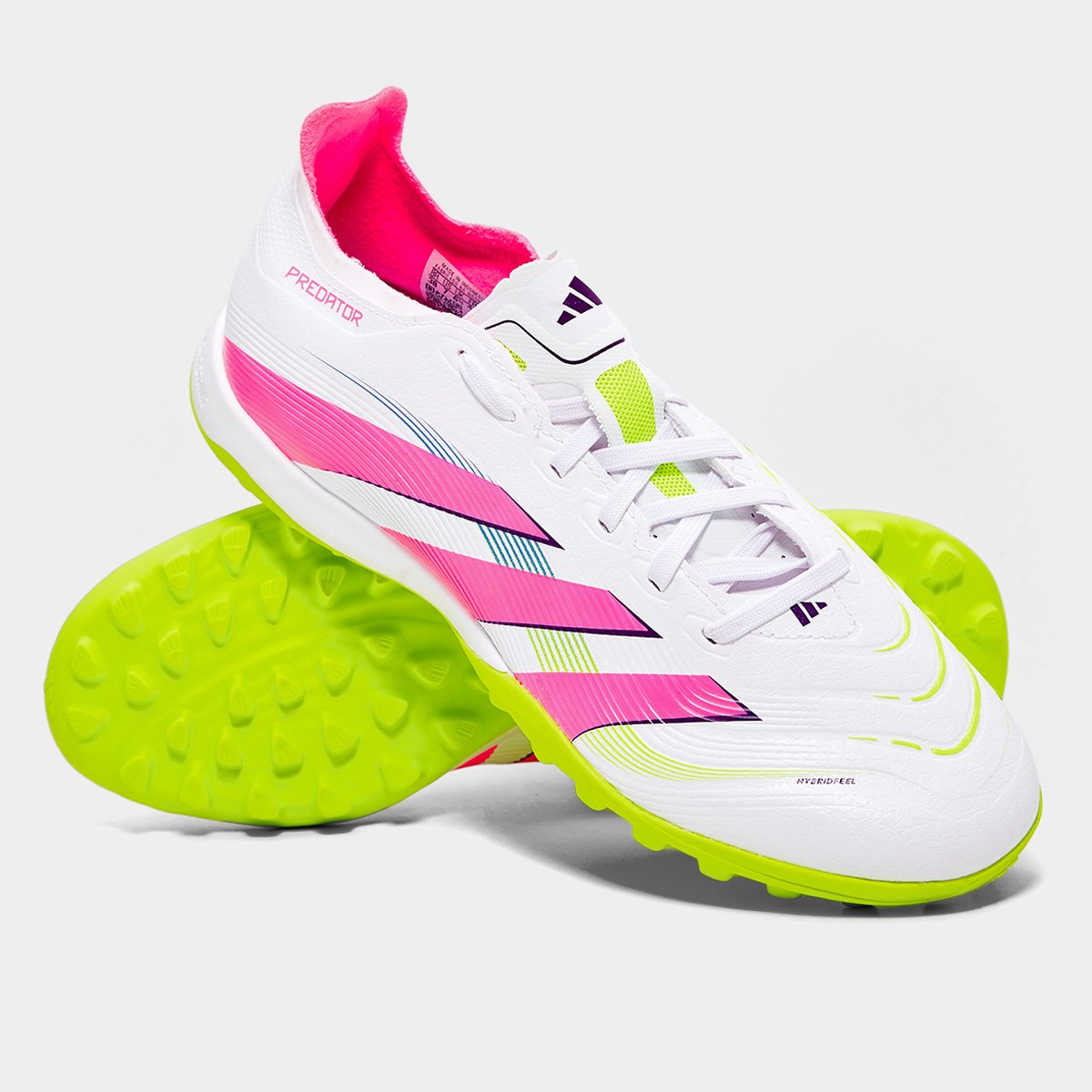 Miniatura Chuteira Society Adidas Predator League Unissex Branco+Rosa - 37