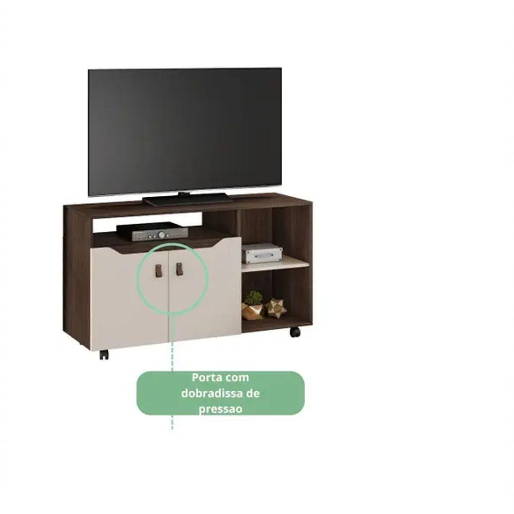 Miniatura Rack Seleto Para Tv Até 49" Jcm Movelaria - Café Soft/off