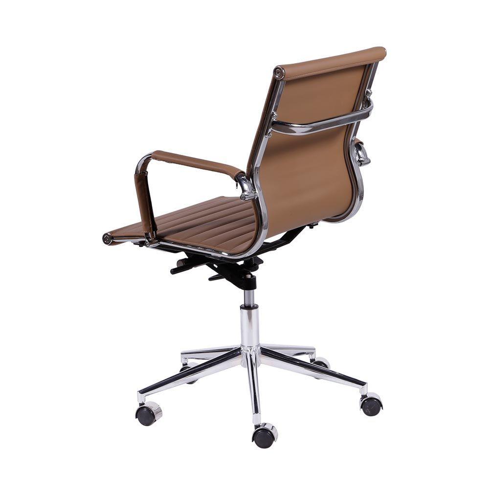 Miniatura Cadeira De Escritório Eames Esteirinha Baixa - Pu Caramelo