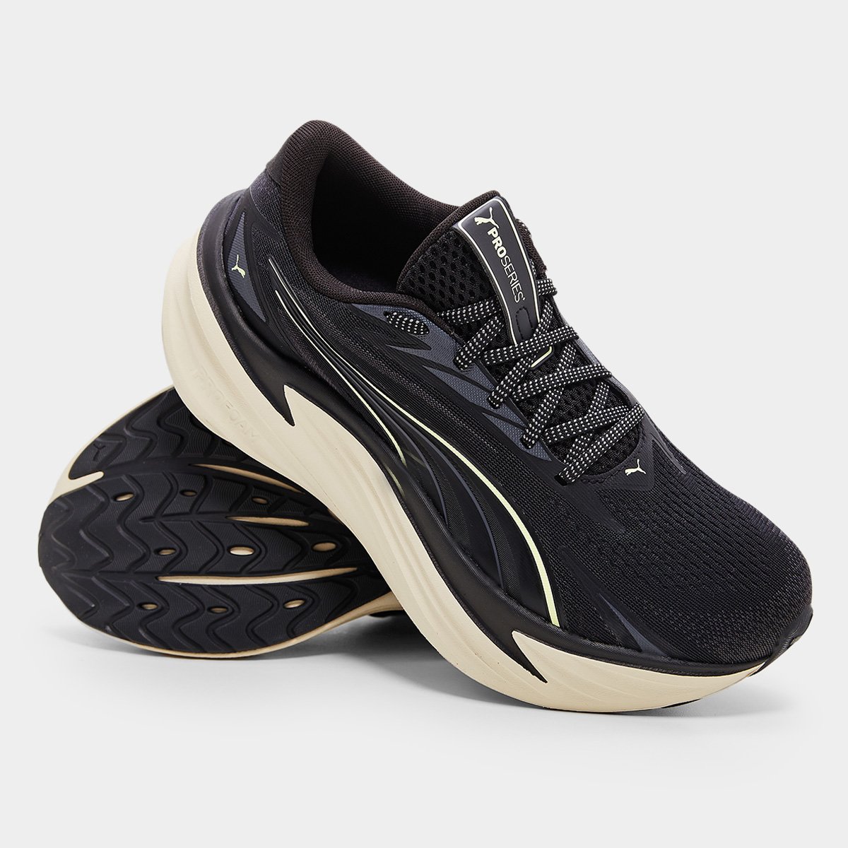Miniatura Tênis Puma Máxima Pro Preto+Bege - 34