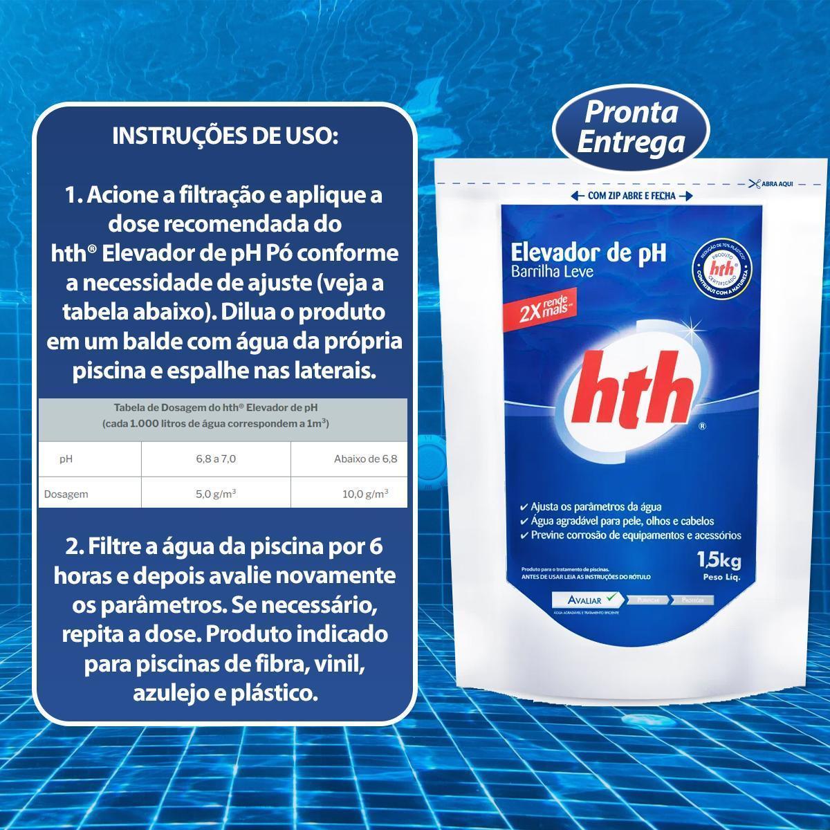 Miniatura Kit 2 Barrilha Elevador De Ph Mais Hth Produtos De Piscinas
