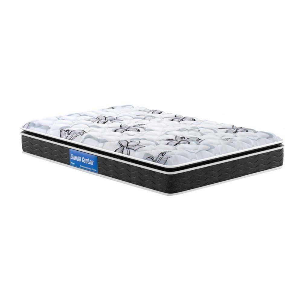 Miniatura Colchão Solteiro Espuma D33 Guarda Costas Premium Extra Firme Pillow Top Black (78x188x24) - Probel