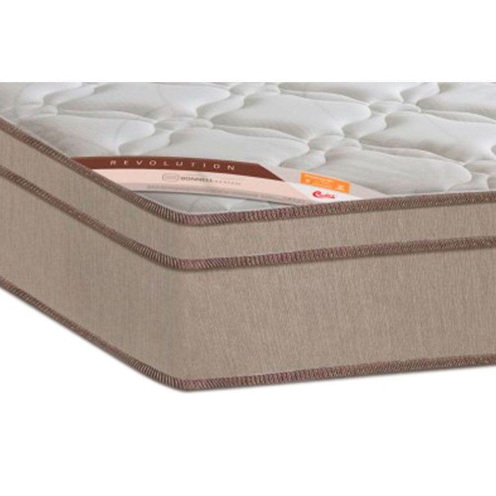 Cama Box Baú King: Colchão Molas Castor Bonnel Revolution + Base Crc Suede Clean(193X203)