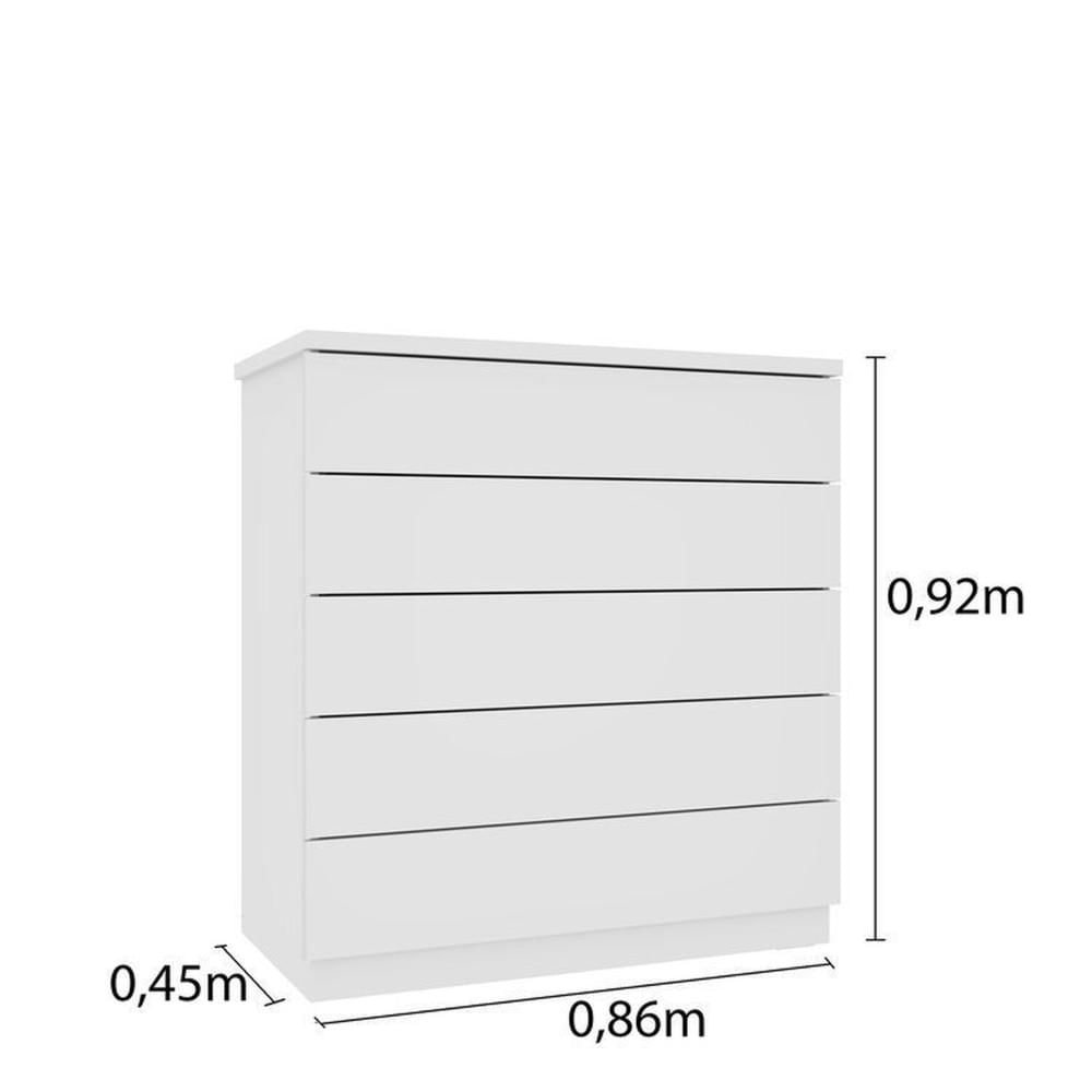 Guarda-Roupa 6 Portas Portugal E Comoda 5 Gavetas Premium Espresso Móveis Branco/Neve