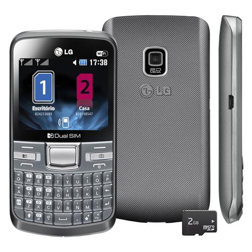 Miniatura Celular Lg C199 Dual Chip Wi-fi 3g Bluetooth Qwerty Prata