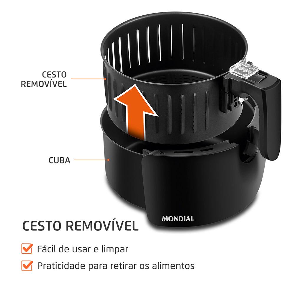 Fritadeira Air Fryer 3,5L AF35BF Mondial 127V Preto - 127V