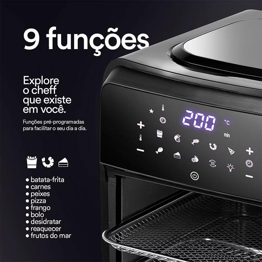 Fritadeira Air Fryer 127V Toutch Eaf12T Eos Com Pegador 30Cm