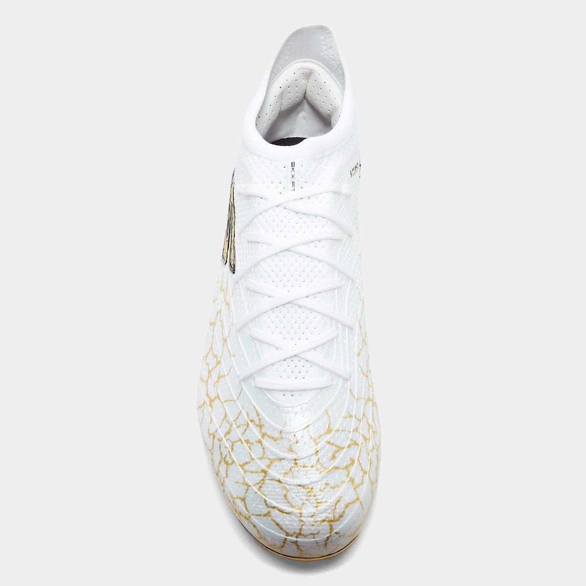 Miniatura Chuteira Campo Skechers SKX_01 Low Diamond FG Masculina Branco+dourado - 38