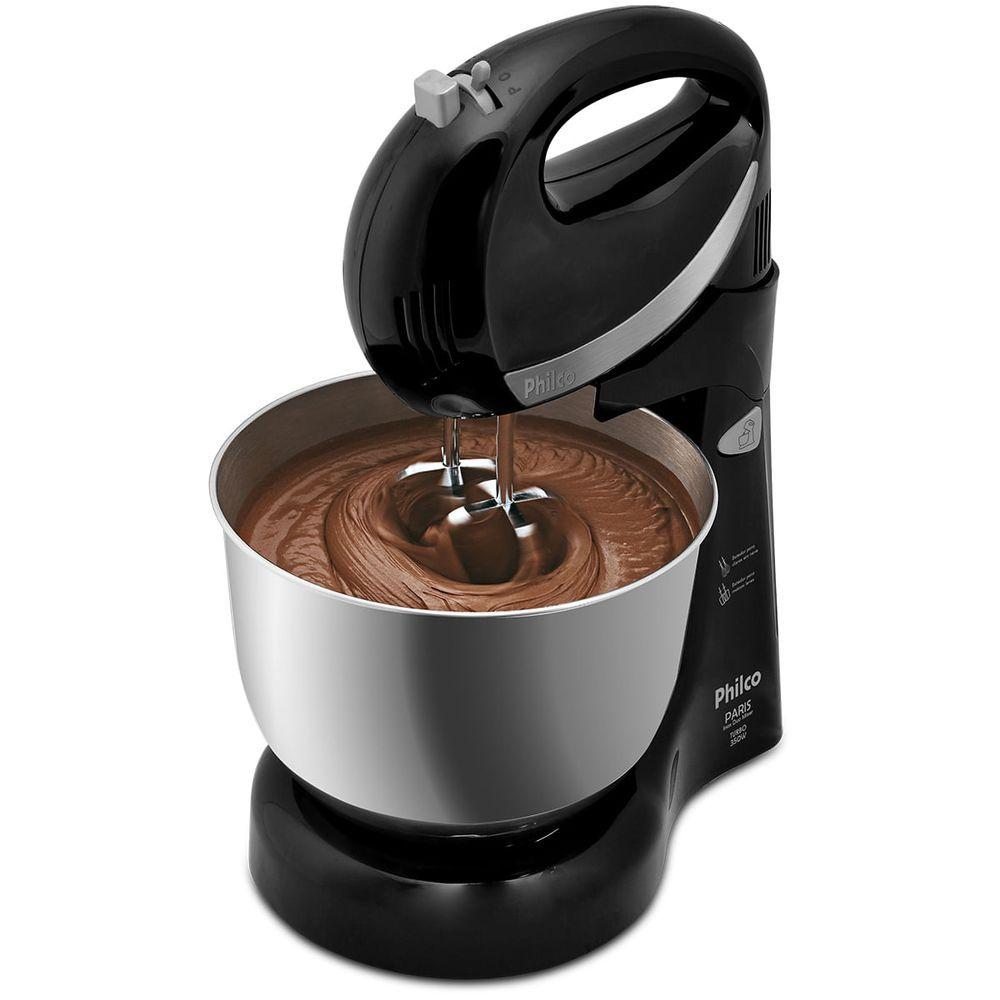 Miniatura Batedeira Philco Paris Inox Duo Mixer Turbo 2 Preta 110V