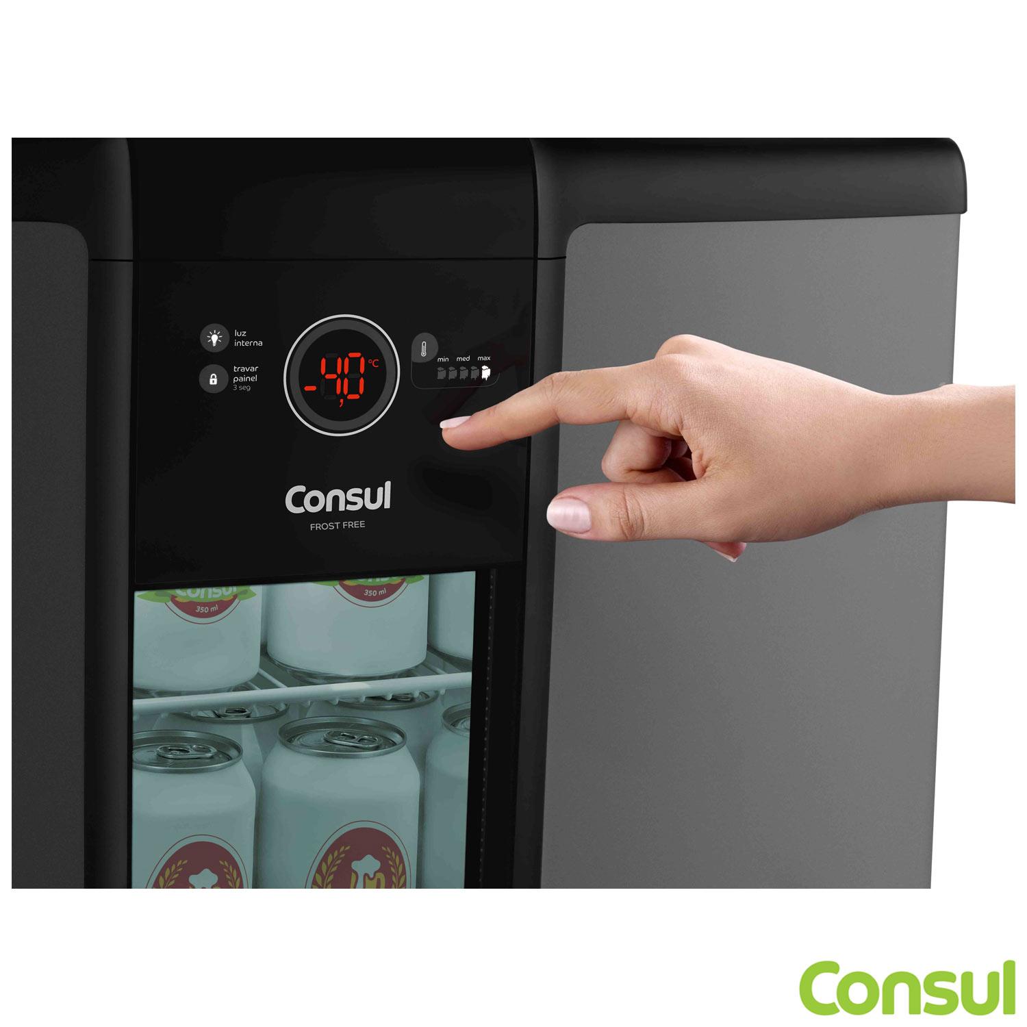 Miniatura Cervejeira Consul Titanium com 82 Litros Display na Porta e Controle de Temperatura - CZD12AT 110