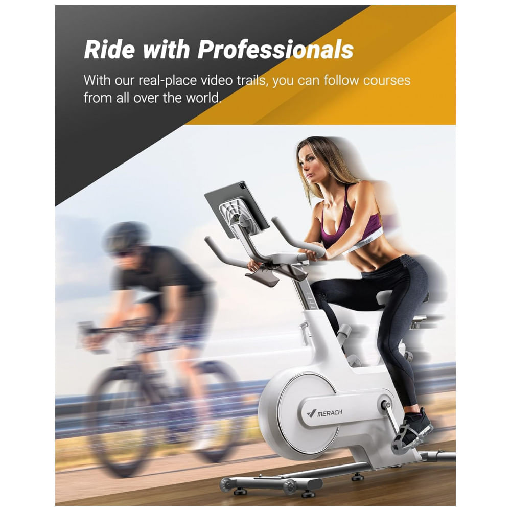 Bicicleta Ergométrica Magnética com Suporte para Tabletes e Bluetooth, MERACH MR 667, Preto