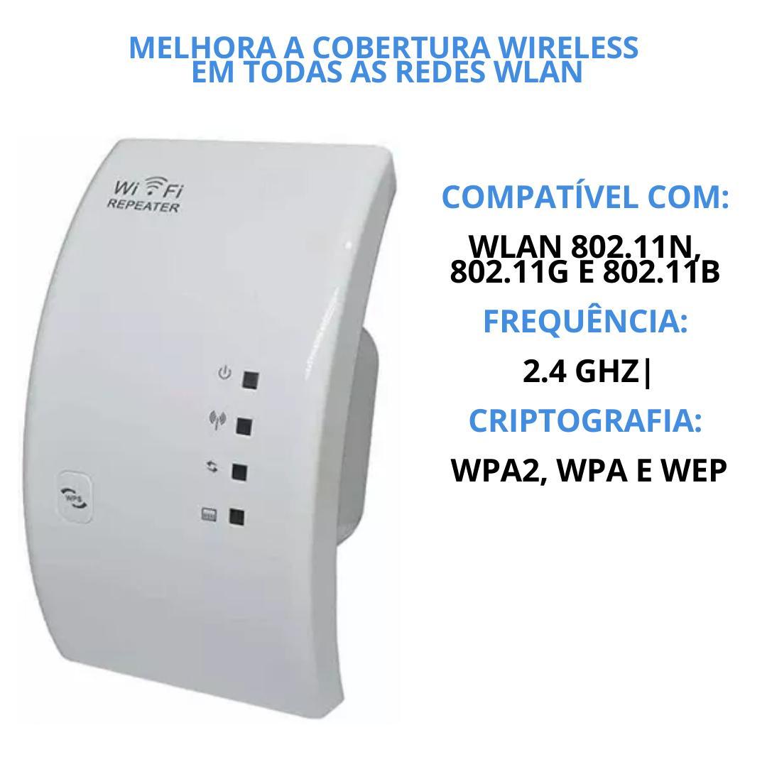 Miniatura Repetidor Wi-Fi: Alcance Até 50 Metros Sem Quedas.